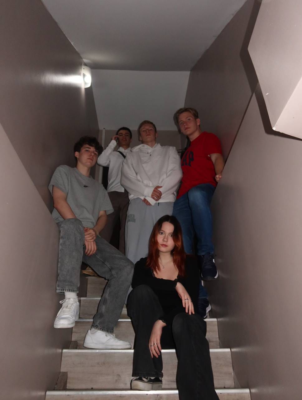 The stairwell everyone ends up sitting on
